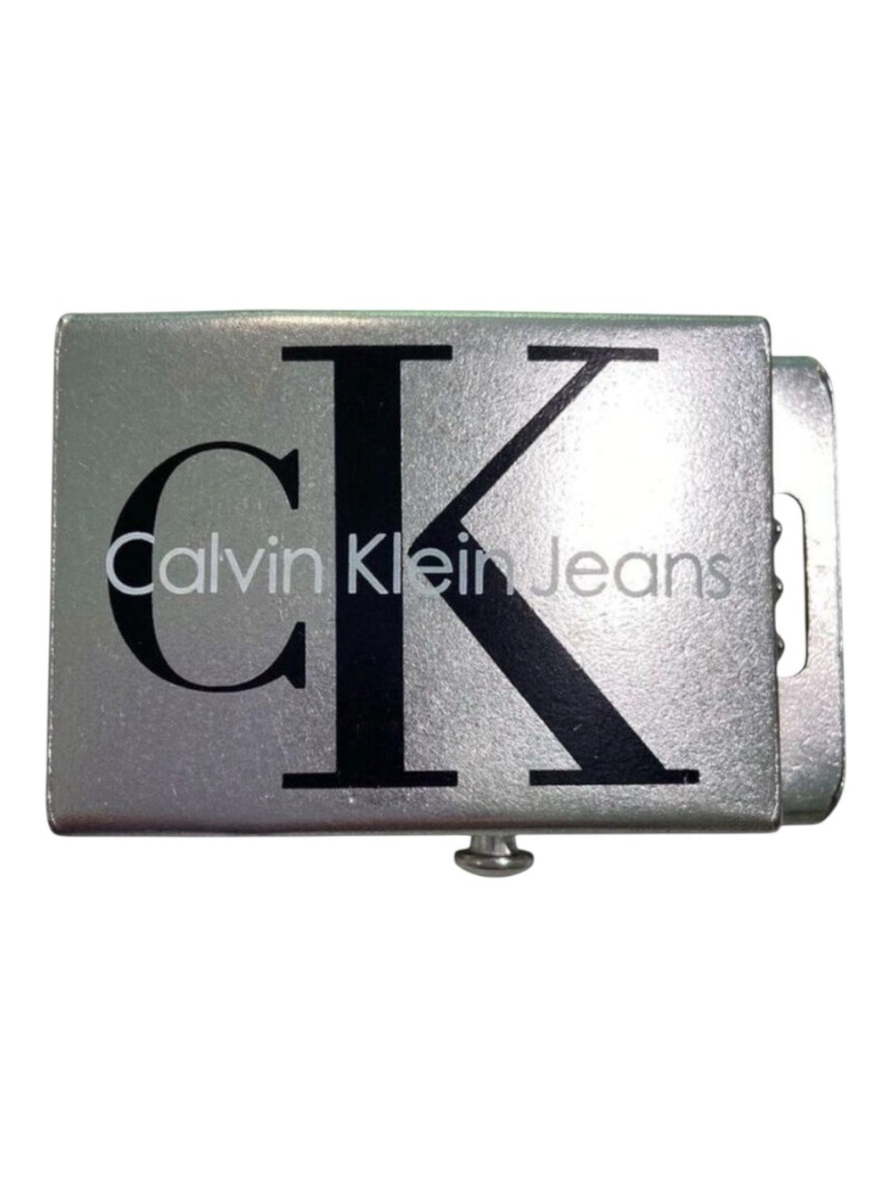 Calvin Klein Jeans Silver Belt Buckle Replacement With CK Logo Metal Design Dura